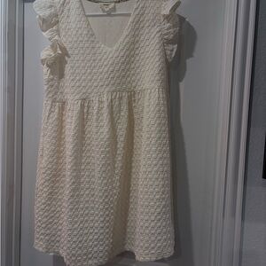 Umgee Cream Textured Kids Dress